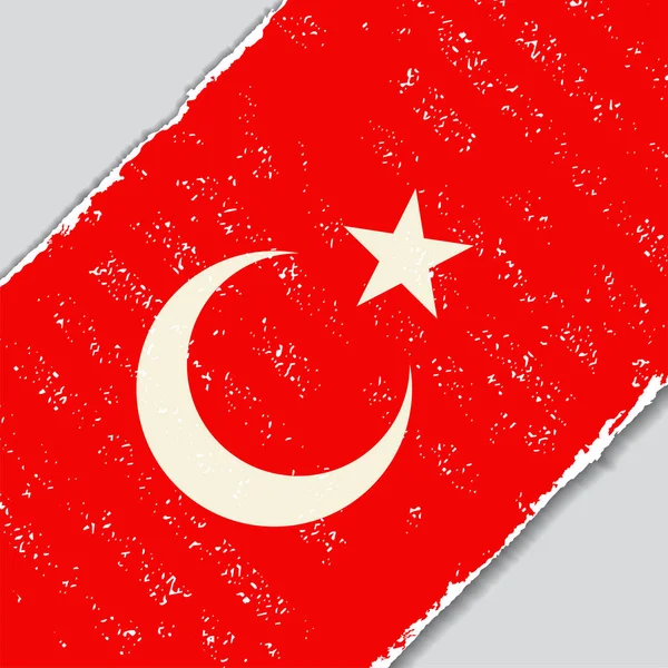Grunge Türk bayrağı. vektör çizim. — Stok Vektör