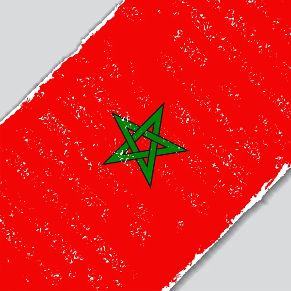 Moroccan grunge flag. Vector illustration. — Stock Vector