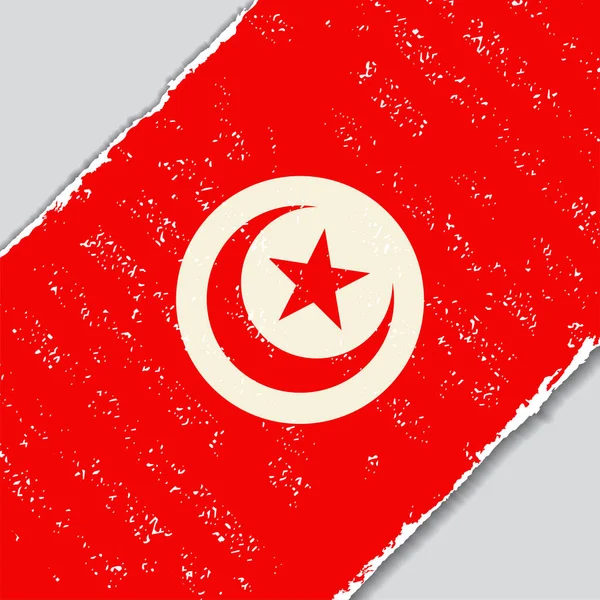 Tunisian grunge flag. Vector illustration. — Stock Vector