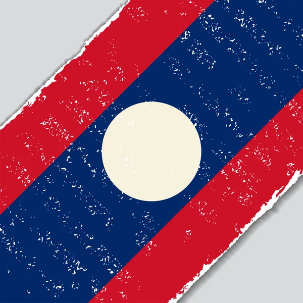 Laos grunge flag. Ilustração vetorial . — Vetor de Stock