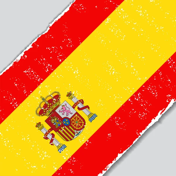 Spanish grunge flag. Vector illustration. — Stock Vector