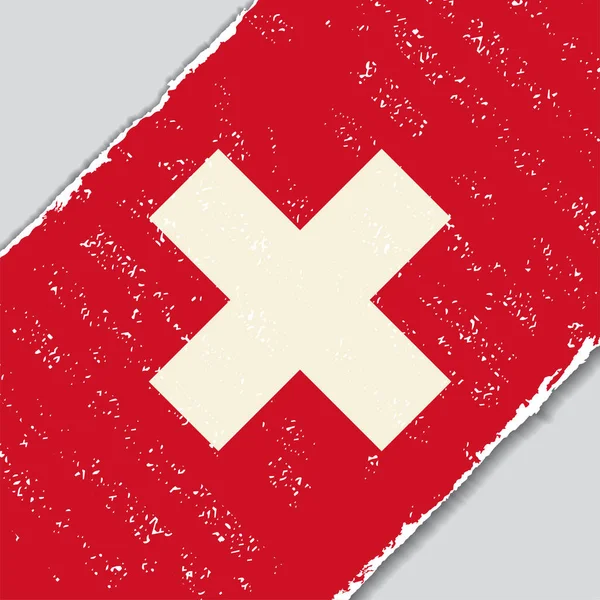 Швейцарский гранж-флаг. Векторная иллюстрация . — стоковый вектор