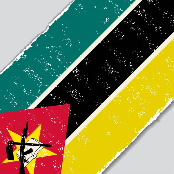 Moçambique grunge flagga. vektor illustration. — Stock vektor