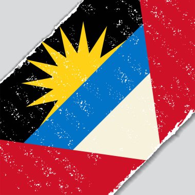 Antigua ve Barbuda grunge bayrak. Vektör çizim.