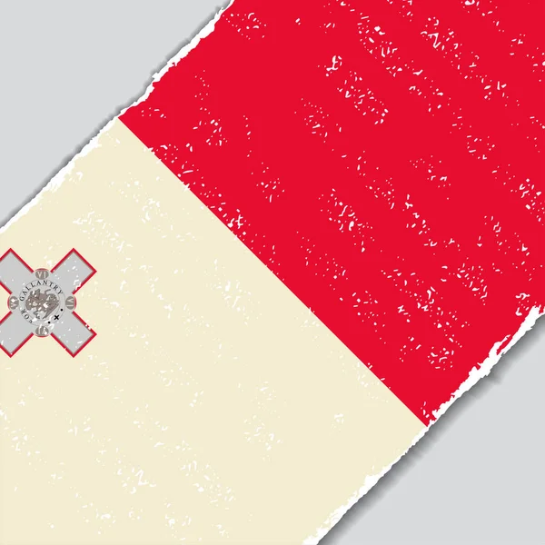 Мальтийский гранж-флаг. Векторная иллюстрация . — стоковый вектор