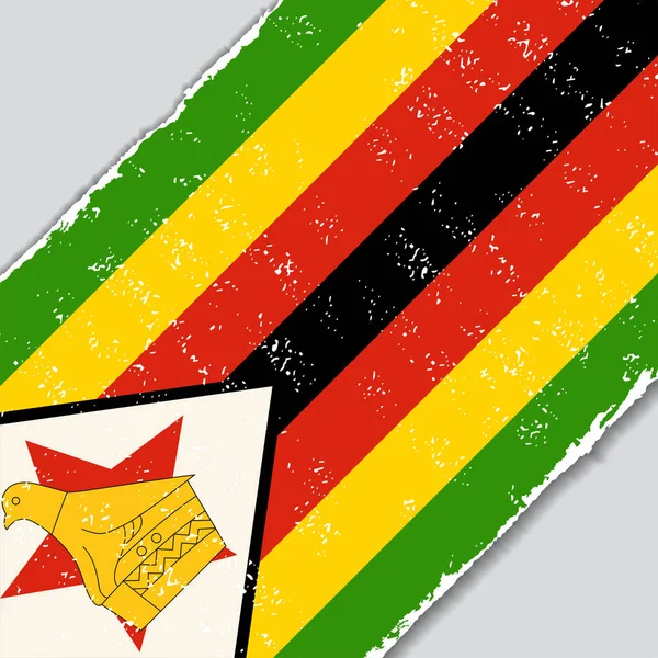 Zimbabwe grunge flag. Vektorillustration. — Stockvektor