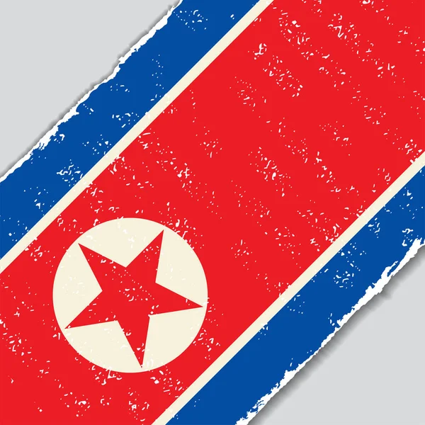 North Korean grunge flag. Vector illustration. — Stock Vector