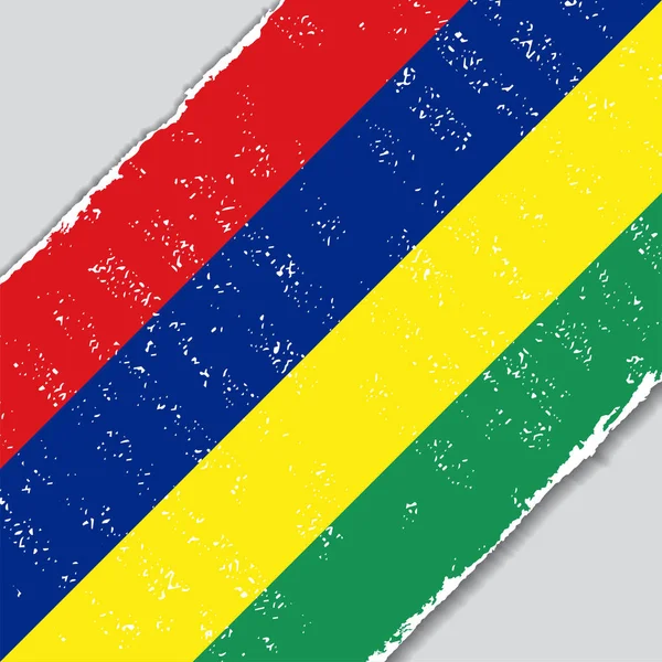 Флаг гранжа Маврикия. Векторная иллюстрация . — стоковый вектор