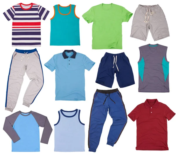 Garnitur männlicher Kleidung. isoliert auf weißem Hintergrund. — Stockfoto