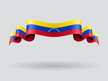 Venezuela dalgalı bayrak. Vektör çizim.
