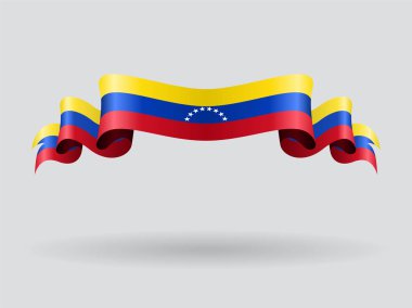 Venezuelan wavy flag. Vector illustration. clipart