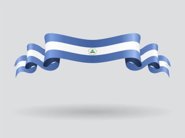 Nikaragua dalgalı bayrak. Vektör çizim.