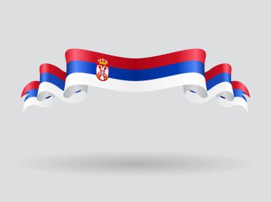 Serbian wavy flag. Vector illustration. clipart
