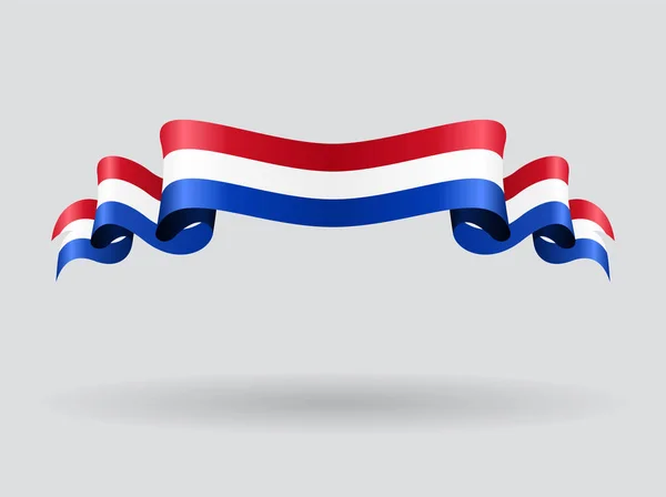 Drapeau ondulé hollandais. Illustration vectorielle . — Image vectorielle