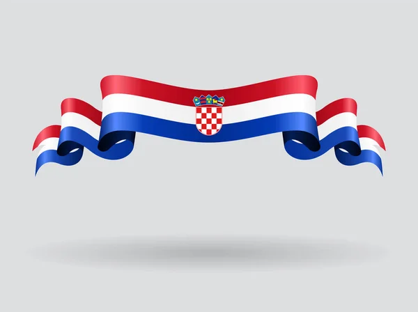 Croatian wavy flag. Vector illustration. — Stock Vector