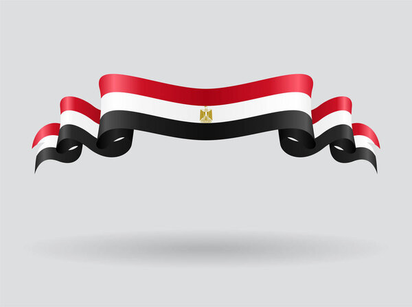 Egyptian wavy flag. Vector illustration.