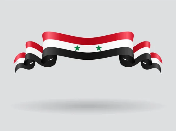 Bandera ondulada siria. Ilustración vectorial . — Vector de stock