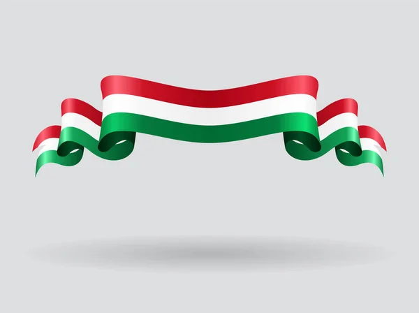 Hongaarse golvende vlag. Vectorillustratie. — Stockvector