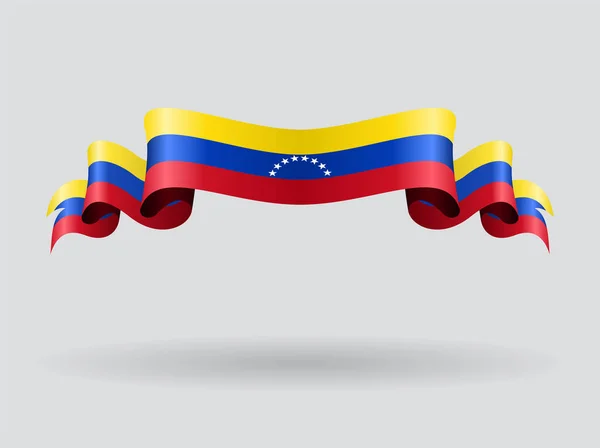 Bandera ondulada venezolana. Ilustración vectorial . — Vector de stock