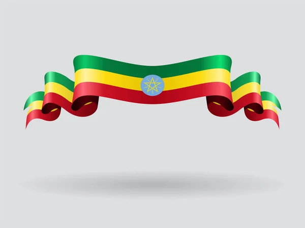 Bandiera sventolata etiope. Illustrazione vettoriale . — Vettoriale Stock