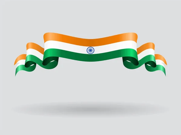Ινδική κυματιστή σημαία. Εικονογράφηση διάνυσμα. — Διανυσματικό Αρχείο