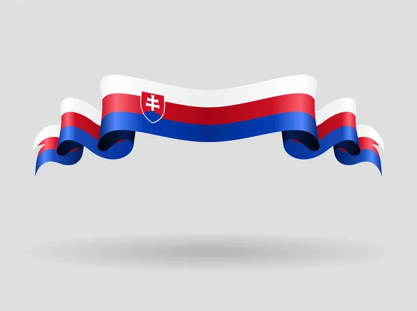 Slovakiska wavy flag. Vektorillustration. — Stock vektor