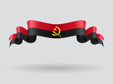 Angola dalgalı bayrak. Vektör çizim.