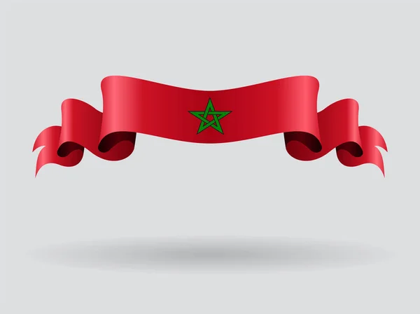 Moroccan wavy flag. Vector illustration. — Stock Vector