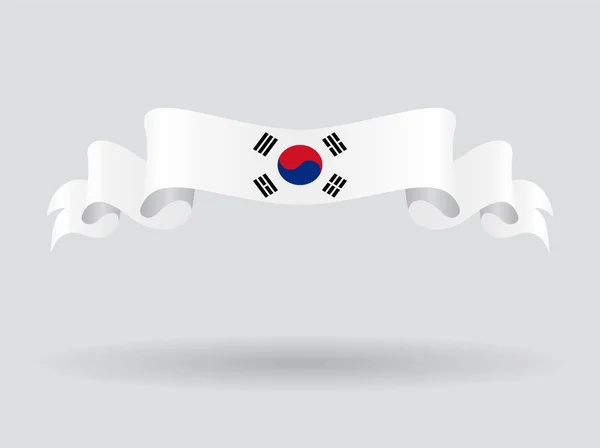 South Korean wavy flag. Vector illustration. — Stock Vector