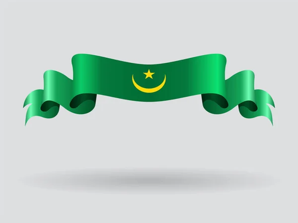 Mauritánie vlnité vlajka. Vektorové ilustrace. — Stockový vektor