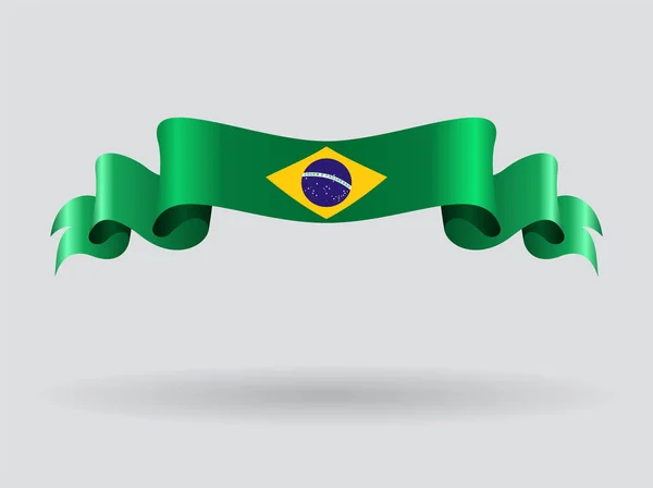 Bandeira ondulada brasileira. Ilustração vetorial . — Vetor de Stock