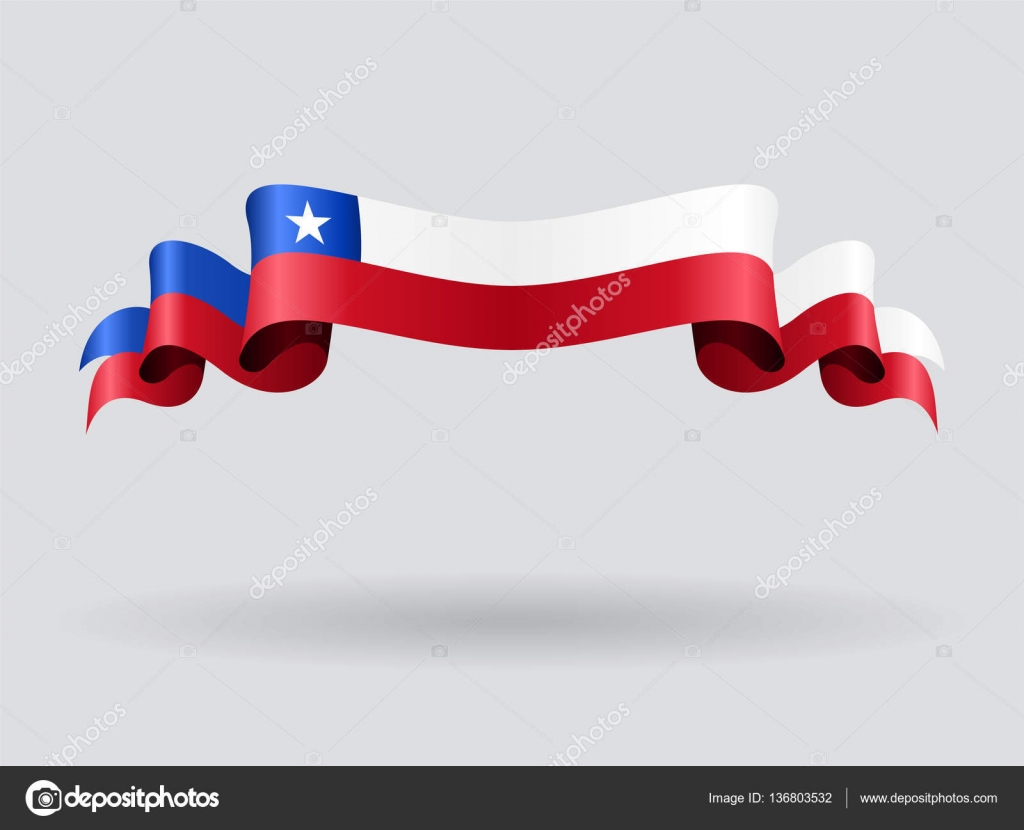 Bandera chilena ondulada. Ilustración de vector — Vector de stock