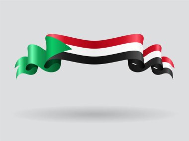 Sudan dalgalı bayrak. Vektör çizim.
