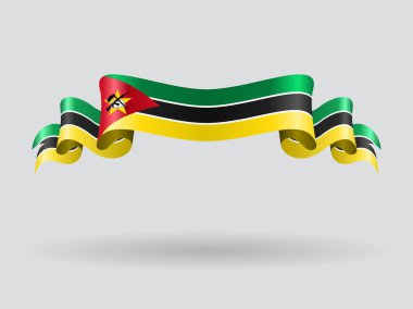 Mozambik dalgalı bayrak. Vektör çizim.