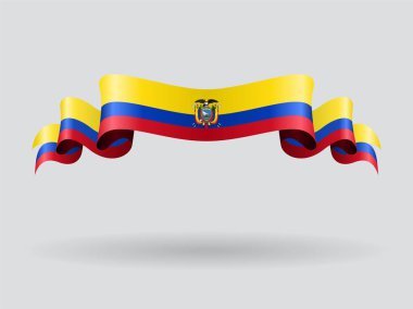 Ekvador dalgalı bayrak. Vektör çizim.