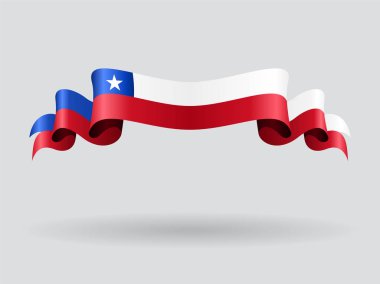 Chilean wavy flag. Vector illustration. clipart