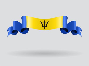 Barbados dalgalı bayrak. Vektör çizim.