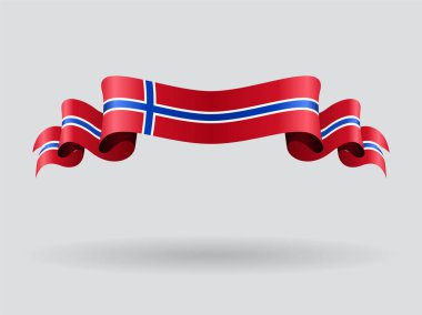 Norwegian wavy flag. Vector illustration. clipart