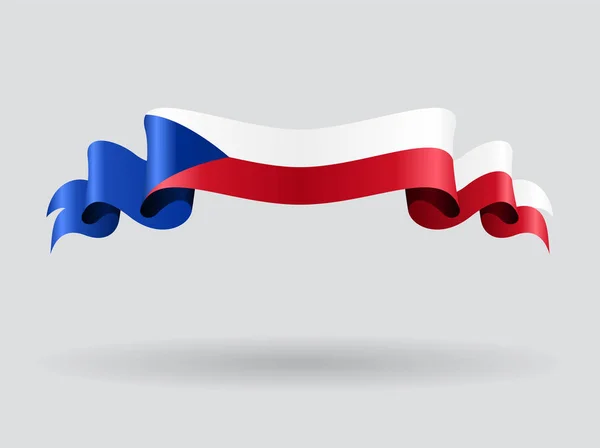 Tsjechische golvende vlag. Vectorillustratie. — Stockvector