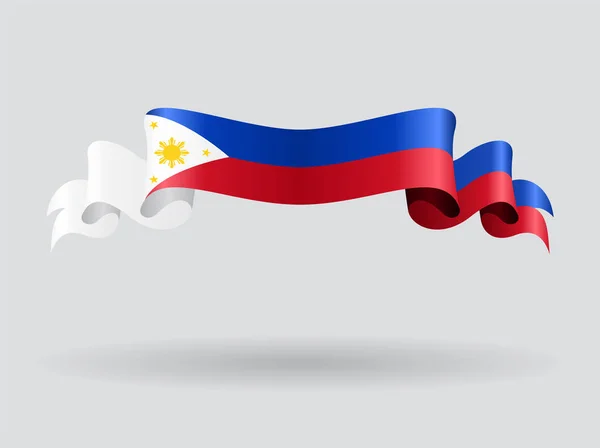 Philippines wavy flag. Vector illustration. — Stock Vector