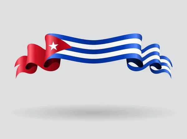 Küba dalgalı bayrak. Vektör çizim. — Stok Vektör