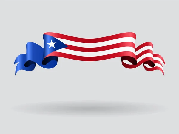 Bandera ondulada puertorriqueña. Ilustración vectorial . — Archivo Imágenes Vectoriales