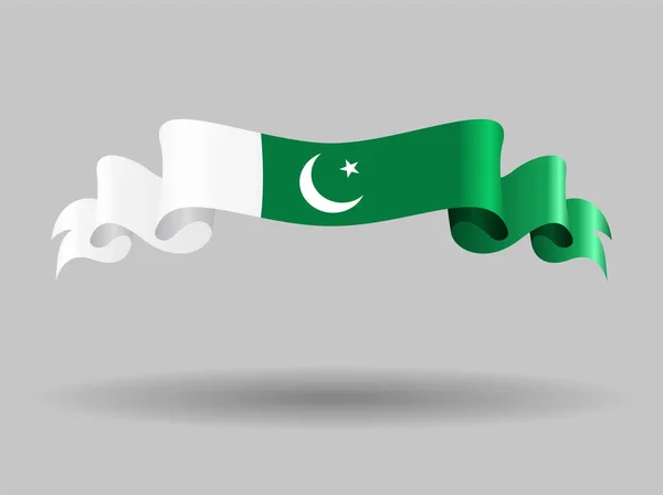 Drapeau pakistanais ondulé. Illustration vectorielle . — Image vectorielle