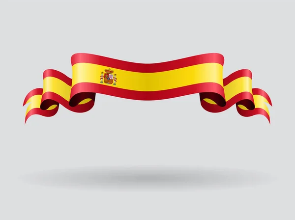 İspanyol dalgalı bayrağı. Vektör çizim. — Stok Vektör