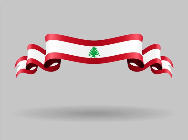 Lebanese wavy flag. Vector illustration. — Stock Vector