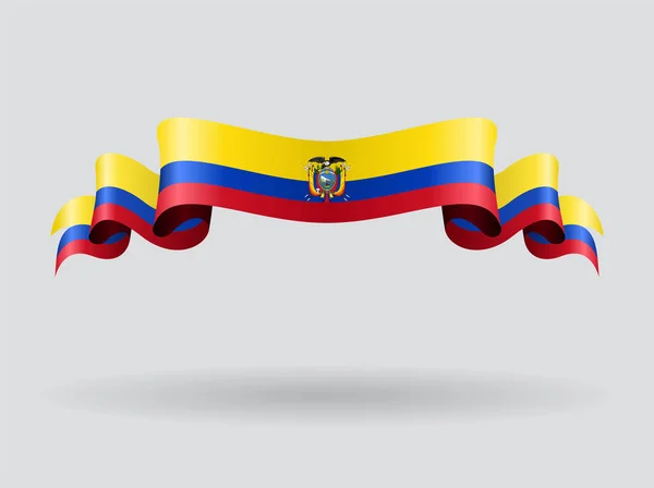 Bandera ondulada ecuatoriana. Ilustración vectorial . — Vector de stock