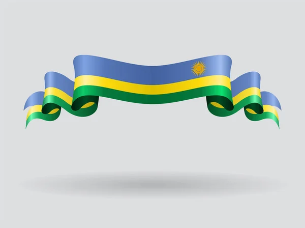 Rwandan wavy flag. Vector illustration. — Stock Vector