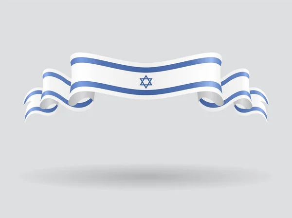 Bandera ondulada israelí. Ilustración vectorial . — Vector de stock