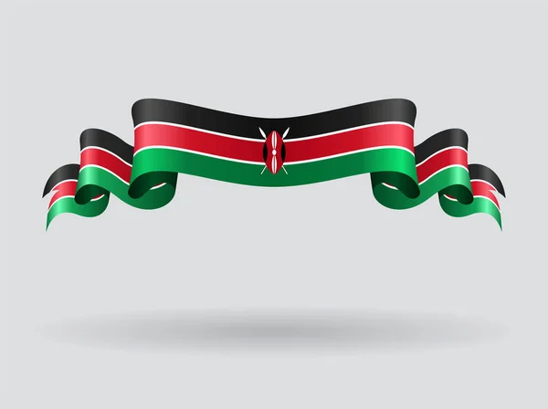 Bandiera sventolata keniota. Illustrazione vettoriale . — Vettoriale Stock