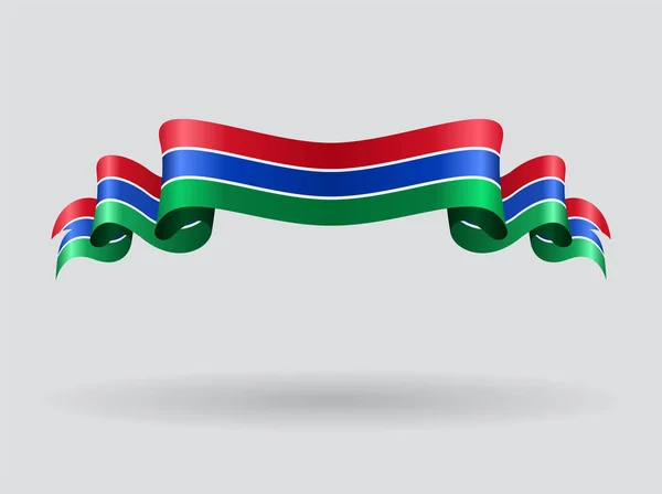 Bandera ondulada de Gambia. Ilustración vectorial . — Archivo Imágenes Vectoriales